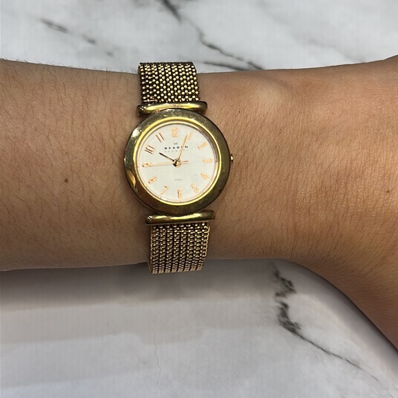 Skagen Denmark 107SRR1 Bronze Gold Tone Quartz Analog Watch - Picture 5 of 8